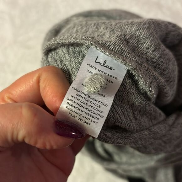 NWT from Lulu’s  Lounge in Love heather grey sleeveless lounge romper. Sz small. - Picture 12 of 14